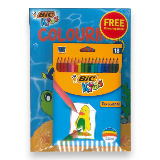 Picture of BIC KIDS COLOURING PENCILS X18 + FREE COLOURING BOOK